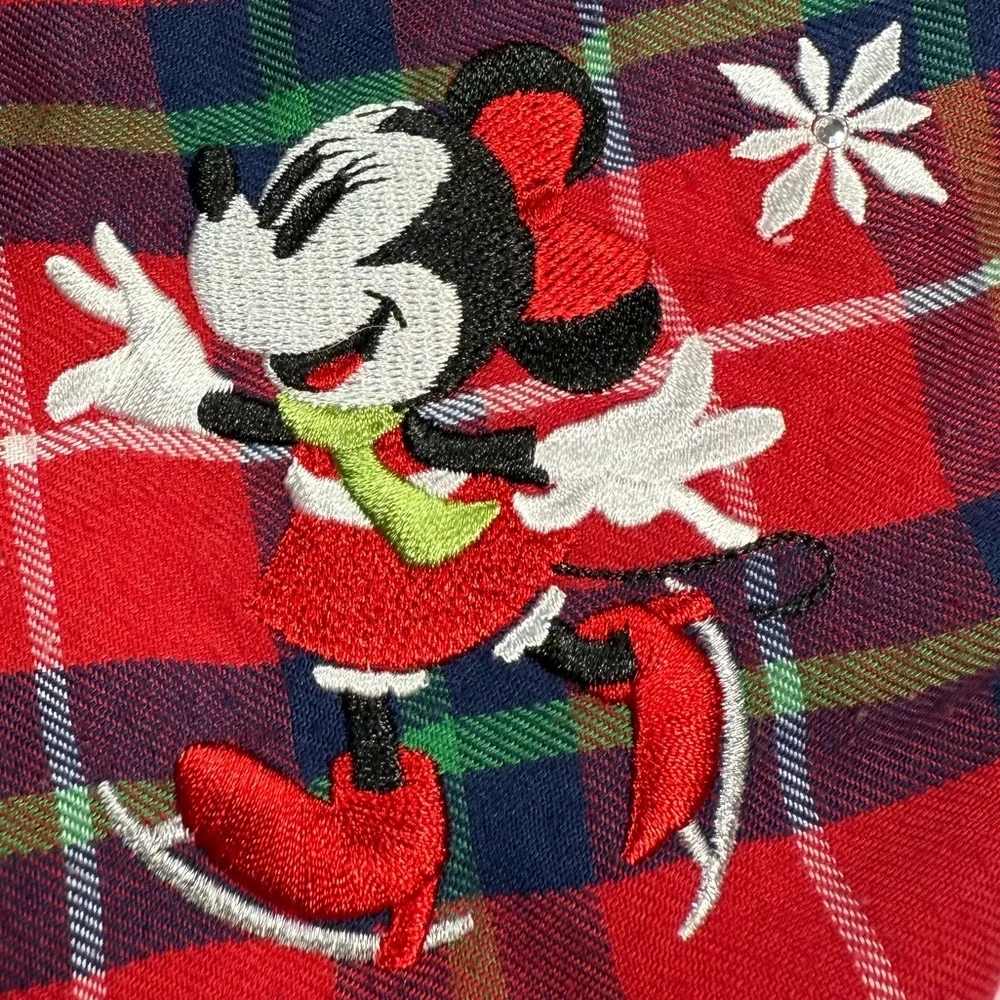 DISNEY STORE Girls Plaid Mickey Minnie Ice Skating Christmas Nightgown 5-6 Cozy‎ - Picture 5 of 12